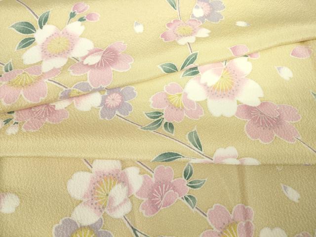 平和屋着物●上質な小紋　枝垂れ桜　正絹　逸品　未使用　DABC3434az