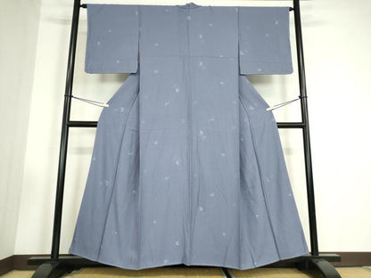平和屋着物●上質な小紋　小花紋　紅碧色　正絹　逸品　未使用　DABC3439az