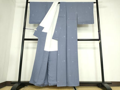 平和屋着物●上質な小紋　小花紋　紅碧色　正絹　逸品　未使用　DABC3439az