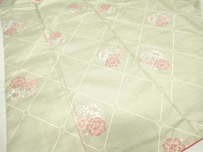 平和屋着物●本場大島紬　白大島　7マルキ　蜀江花丸文　正絹　逸品　未使用　DABC3440az