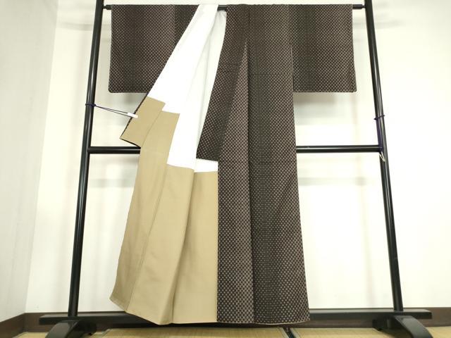 平和屋着物●本場大島紬　9マルキ　霞間道　正絹　逸品　未使用　DABC3441az