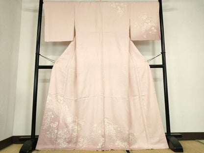 平和屋着物●訪問着　駒刺繍　吉祥花文　正絹　逸品　DABC3443az