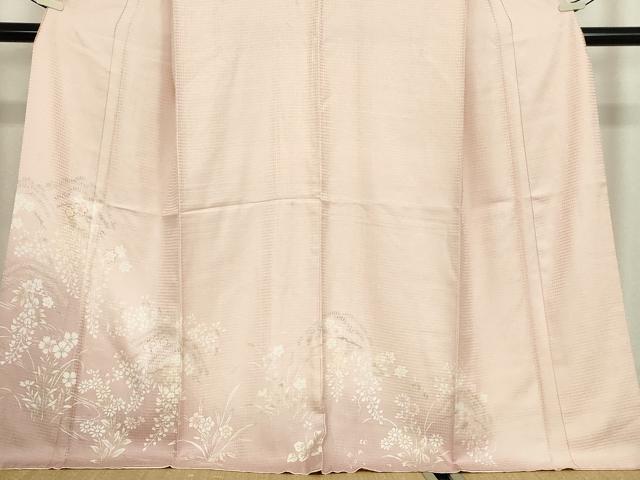 平和屋着物●訪問着　駒刺繍　吉祥花文　正絹　逸品　DABC3443az