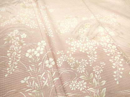 平和屋着物●訪問着　駒刺繍　吉祥花文　正絹　逸品　DABC3443az