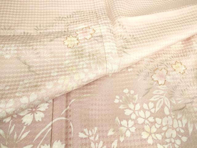 平和屋着物●訪問着　駒刺繍　吉祥花文　正絹　逸品　DABC3443az