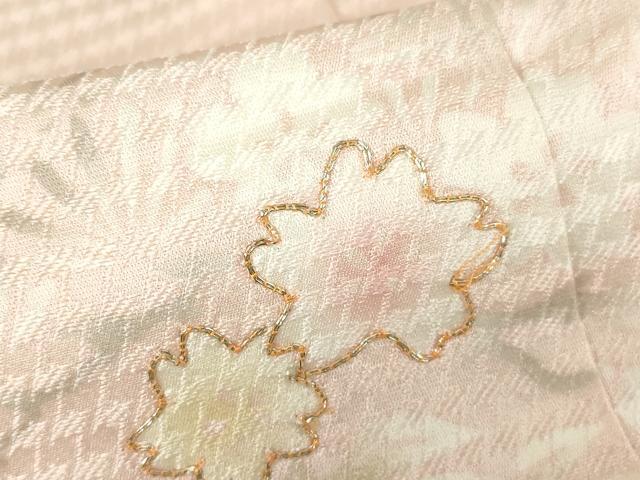 平和屋着物●訪問着　駒刺繍　吉祥花文　正絹　逸品　DABC3443az
