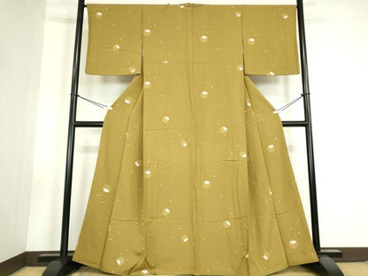 平和屋着物●上質な小紋　舞桜文　正絹　逸品　DABC3444az