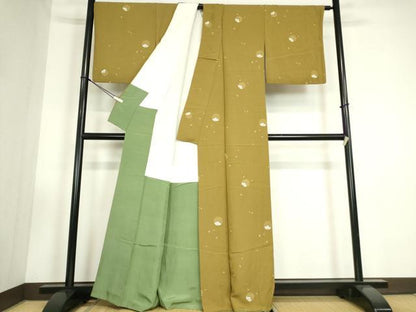 平和屋着物●上質な小紋　舞桜文　正絹　逸品　DABC3444az