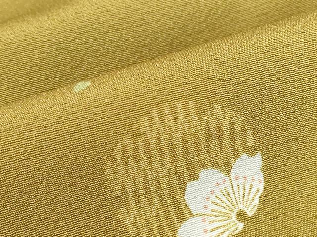 平和屋着物●上質な小紋　舞桜文　正絹　逸品　DABC3444az