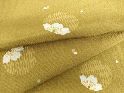平和屋着物●上質な小紋　舞桜文　正絹　逸品　DABC3444az