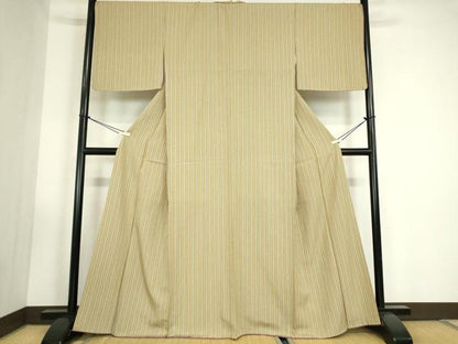 平和屋着物●上質な小紋　縞　正絹　逸品　未使用　DABC3445az