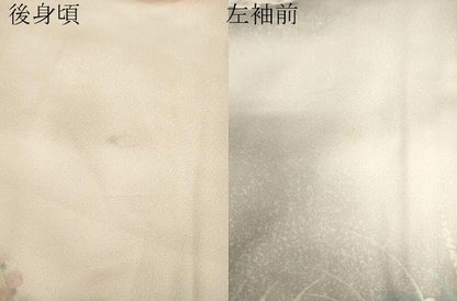平和屋着物●訪問着　作家物　草花文　手描き　暈し染め　正絹　逸品　DABC3446az