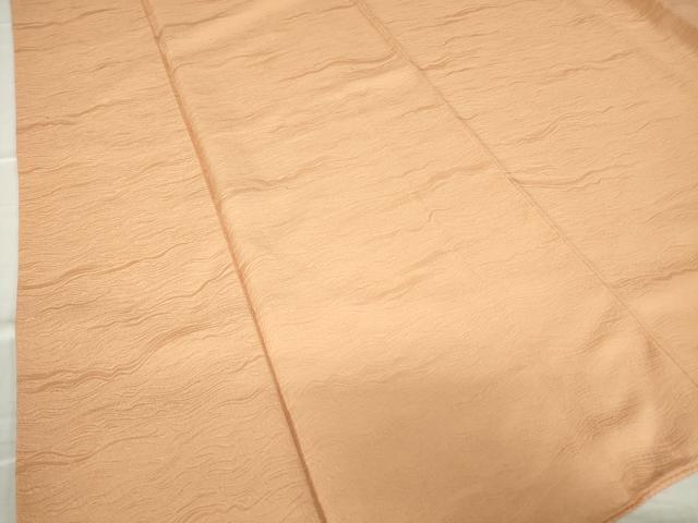 平和屋着物●上質な色無地　流水地紋　洒落柿色　正絹　逸品　DABC3448az