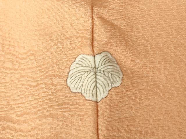 平和屋着物●上質な色無地　流水地紋　洒落柿色　正絹　逸品　DABC3448az