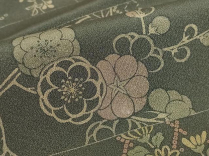 平和屋着物●上質な小紋　横段吉祥花文　正絹　逸品　未使用　DABC3449az