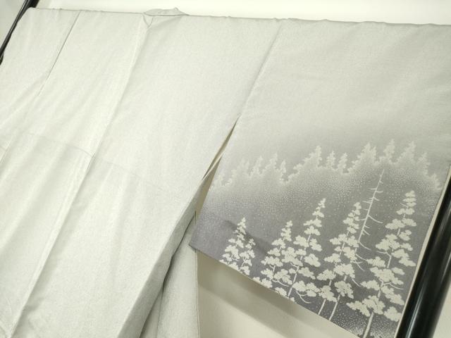 平和屋着物●本塩沢　やまだ織　訪問着　樹林文　正絹　逸品　DABC3450az