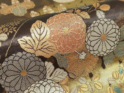 平和屋着物▼六通柄袋帯 華蒔絵 研き出し箔 金銀糸 正絹 逸品 DABC3467az