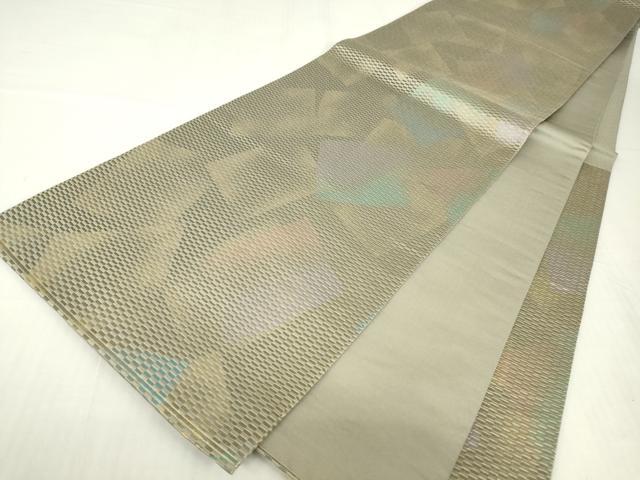 平和屋着物▼六通柄袋帯　色紙重ね文　金糸　正絹　逸品　DABC3481az