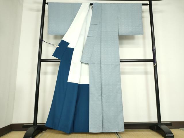 平和屋着物●江戸小紋　行儀　青海波　洗える着物　DABC3506az