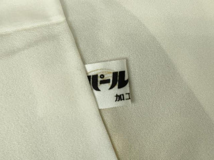 平和屋着物●松煙染の第一人者　川島草苑　墨染衣　水織紬　格子丸文　証紙付き　正絹　逸品　DABC3508az