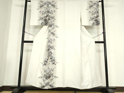 平和屋着物●訪問着　枝葉文　暈し染め　正絹　逸品　DABC3514az
