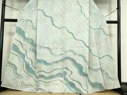 平和屋着物●訪問着　総絞り　流水文　正絹　逸品　DABC3516az