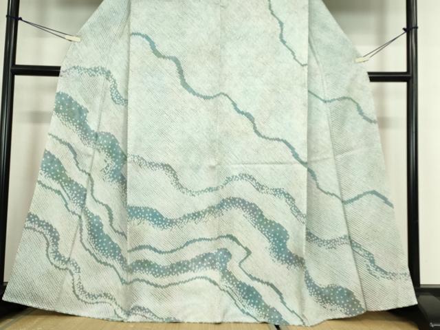 平和屋着物●訪問着　総絞り　流水文　正絹　逸品　DABC3516az