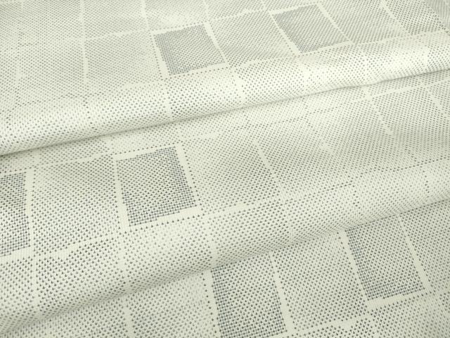 平和屋着物●本場大島紬　白大島　9マルキ　変わり格子　正絹　逸品　DABC3517az