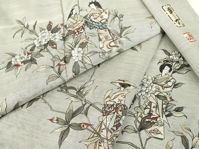平和屋着物●訪問着　本場大島紬　白大島　作家物　華女　正絹　逸品　未使用　DABC3520az
