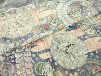平和屋着物●染織工芸むつろ　辻が花　手描き　絞り　訪問着　千姫　銀通し地　正絹　逸品　DABC3521az