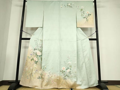平和屋着物●訪問着　作家物　牡丹文　暈し染め　金彩　正絹　逸品　DABC3525az