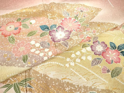 平和屋着物●訪問着　辻が花　絞り　暈し染め　金彩　正絹　逸品　DABC3530az