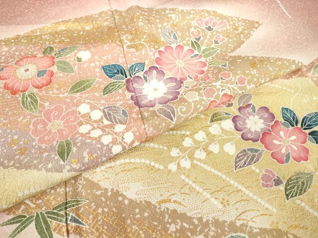 平和屋着物●訪問着　辻が花　絞り　暈し染め　金彩　正絹　逸品　DABC3530az