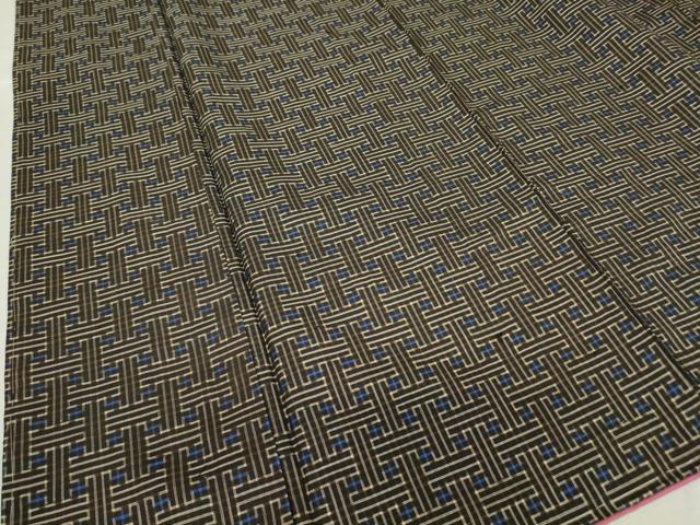 平和屋着物●本場大島紬　龍郷絣　秋名バラ　反端付き　正絹　逸品　DABC3534az