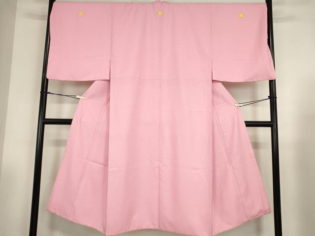 平和屋着物●男性　色紋付　羽織セット　菱地紋　キングサイズ　洗える着物　DABC3536az