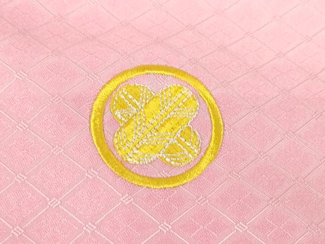 平和屋着物●男性　色紋付　羽織セット　菱地紋　キングサイズ　洗える着物　DABC3536az