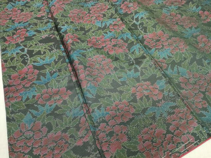 平和屋着物●本場大島紬　花尽くし　正絹　逸品　未使用　DABC3538az