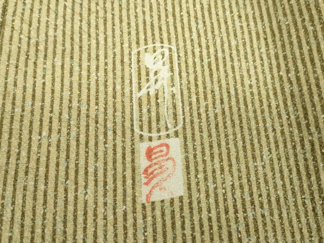平和屋着物●東京染伝統工芸士　金田昇　江戸小紋　縞　正絹　逸品　DABC3543az