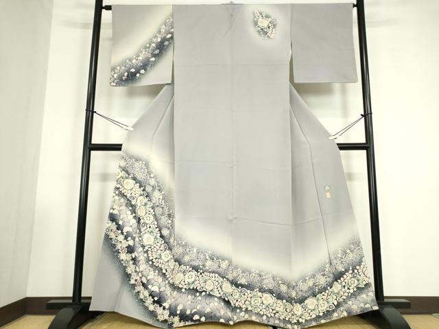 平和屋着物●越後十日町の一流染匠　桐屋・翠山工房　訪問着　辻が花　暈し染め　正絹　逸品　DABC3545az