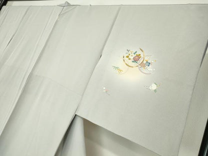 平和屋着物●訪問着　駒刺繍　花丸文　蛍暈し　金彩　正絹　逸品　DABC3546az