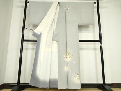 平和屋着物●訪問着　駒刺繍　花丸文　蛍暈し　金彩　正絹　逸品　DABC3546az