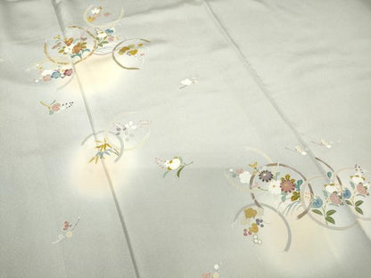 平和屋着物●訪問着　駒刺繍　花丸文　蛍暈し　金彩　正絹　逸品　DABC3546az