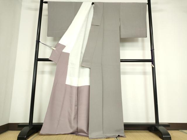 平和屋着物●上質な色無地　霞地紋　薄色　正絹　逸品　DABC3547az