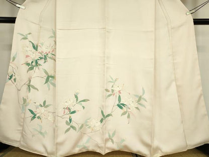 平和屋着物●訪問着　友禅　枝花文　正絹　逸品　DABC3548az