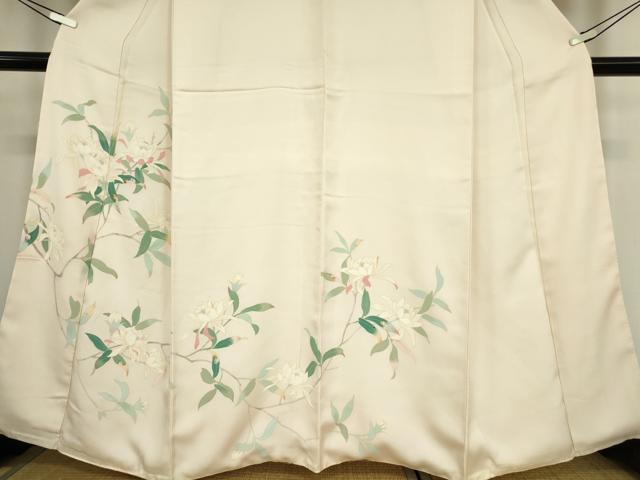 平和屋着物●訪問着　友禅　枝花文　正絹　逸品　DABC3548az