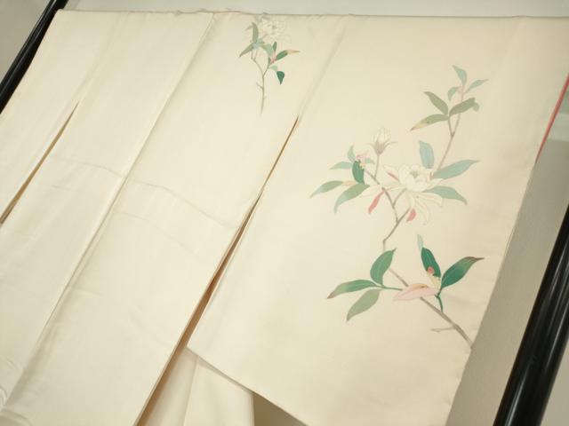 平和屋着物●訪問着　友禅　枝花文　正絹　逸品　DABC3548az