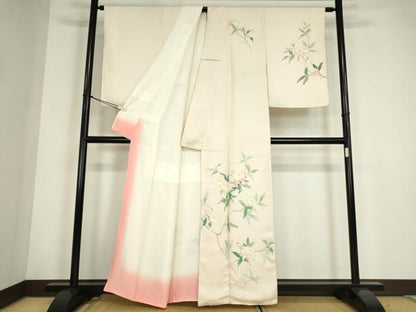 平和屋着物●訪問着　友禅　枝花文　正絹　逸品　DABC3548az