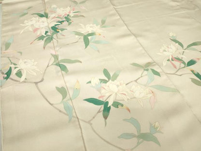 平和屋着物●訪問着　友禅　枝花文　正絹　逸品　DABC3548az