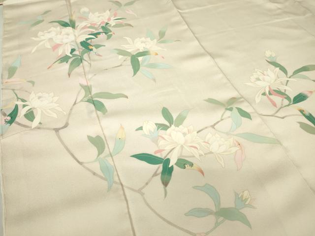 平和屋着物●訪問着　友禅　枝花文　正絹　逸品　DABC3548az