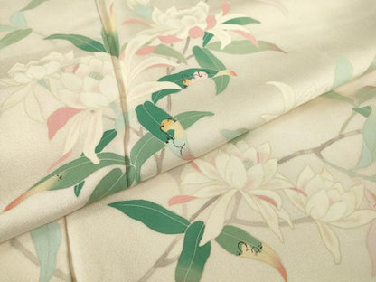 平和屋着物●訪問着　友禅　枝花文　正絹　逸品　DABC3548az